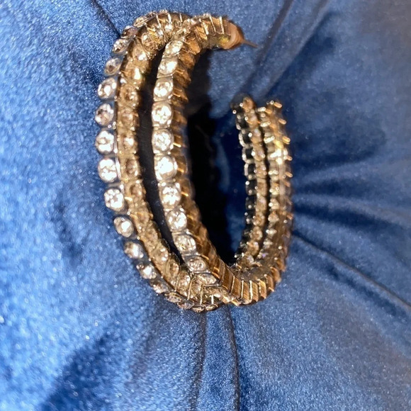 Faux bling rhinestone fashion hoops earrings - Picture 10 of 12